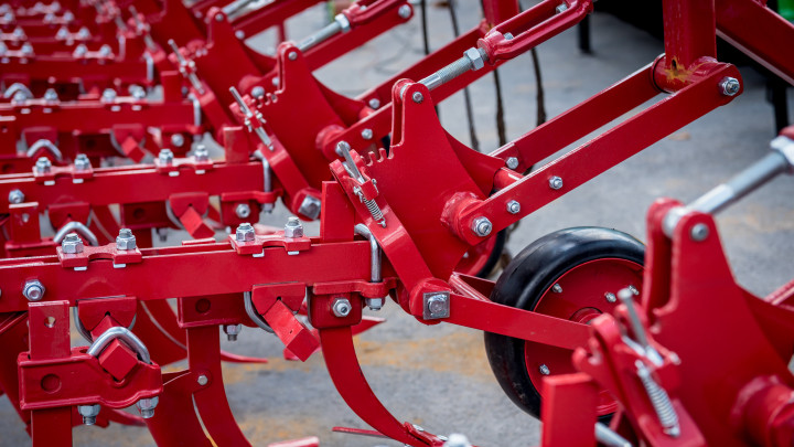 Modern agricultural machinery and equipment. Industrial details.